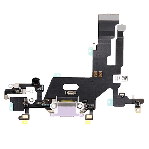 Apple iPhone 11 Шлейф с системным разъемом и микрофоном фиолетовый
