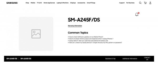 Galaxy A24 заметили на официальном сайте компании Samsung1