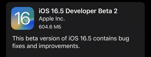 Вышла iOS 16.5 beta 2 для разработчиков1