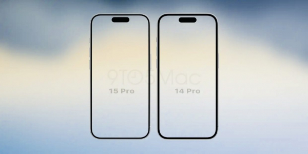 Появилось наглядное сравнение уменьшенных рамок iPhone 15 Pro с iPhone 14 Pro1