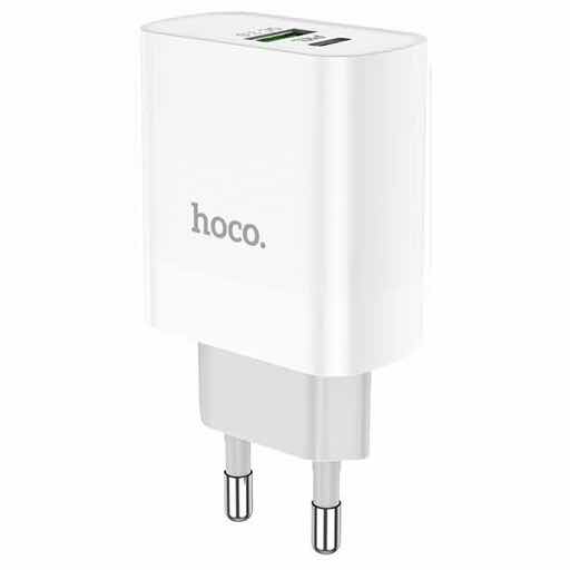 Сетевое зарядное устройство / Блок питания Hoco C80A на 2 входа USB и Type-C (18W) фото 1