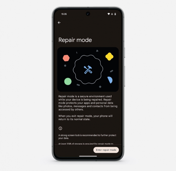 Google представила Режим ремонта для смартфонов Pixel. Он защищает данные на время обслуживания смартфона0