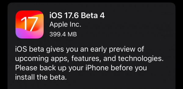 Вышла iOS 17.6 beta 4 для разработчиков1