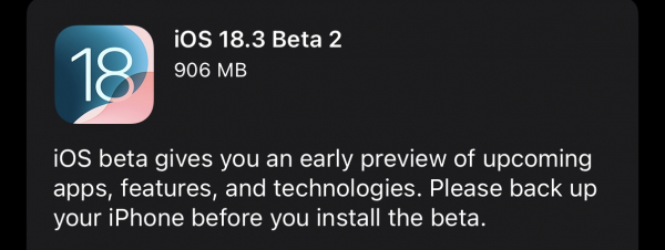 Вышла iOS 18.3 beta 2 для разработчиков1